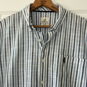 Johnnie-O Hangin’ Out Regatta Striped Shirt w Pocket, Logo, Tweener Button XXL